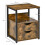 Homcom HOMCOM End Table Bedside Desk Slim Storage Cabinet with Shelf Rustic Brown 2