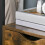 Homcom HOMCOM End Table Bedside Desk Slim Storage Cabinet with Shelf Rustic Brown 8