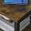Homcom HOMCOM End Table Bedside Desk Slim Storage Cabinet with Shelf Rustic Brown 6