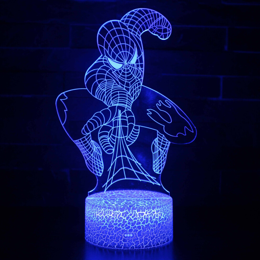 (Style B) Colour 3d 7 Acrylic Led Night Light Touch Table Lamp Birthday Decor