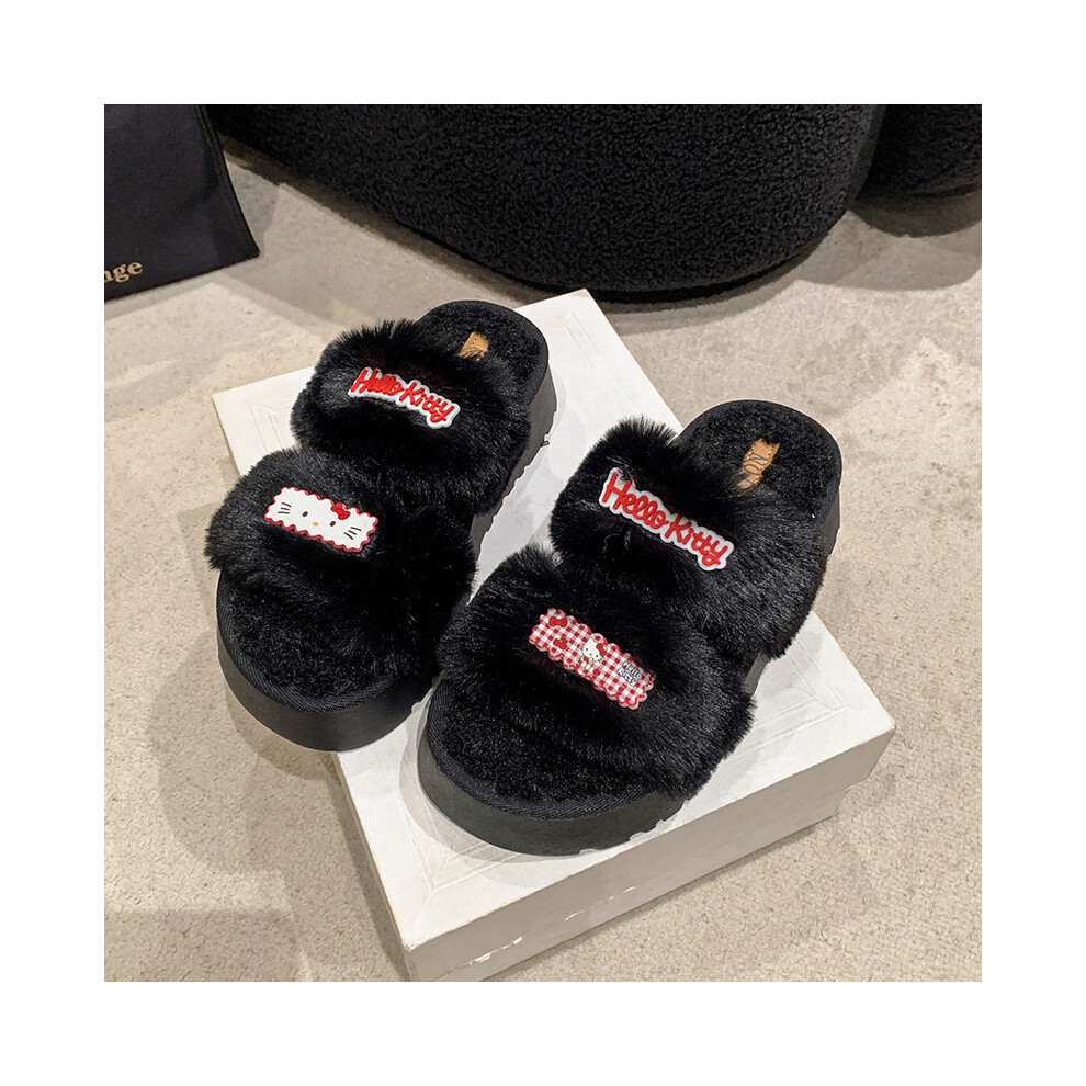 (Black, 36) Cozy Essential Platform Slippers For Women With Soft Pu Insole For All Day Wear-image-OPC-PFJXB5V-NEW