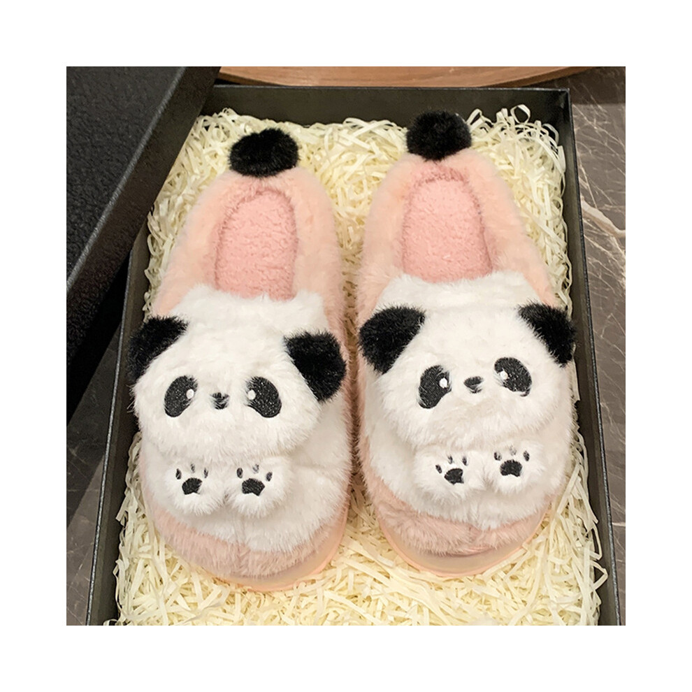 (Pink, 4041) Adorable Plush Sole Fuzzy Slippers For Women Autumn Winter Indoor Footwear-image-OPC-PFJXBDQ-NEW