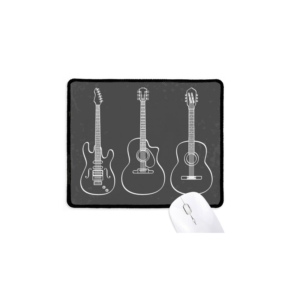 Guitar Music Instruments Combination Guitar Mousepad Stitched Edge Mat Rubber Gang Pad 697184824517