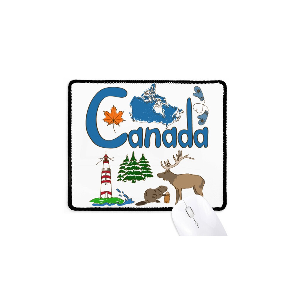 Canada National Symbol Landmark Pattern Mousepad Stitched Edge Mat Rubber Gang Pad 697184824685
