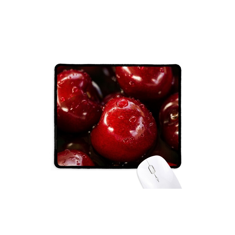 Temperate Fruits Picture Cherry Mousepad Stitched Edge Mat Rubber Gang Pad Red 697184824777
