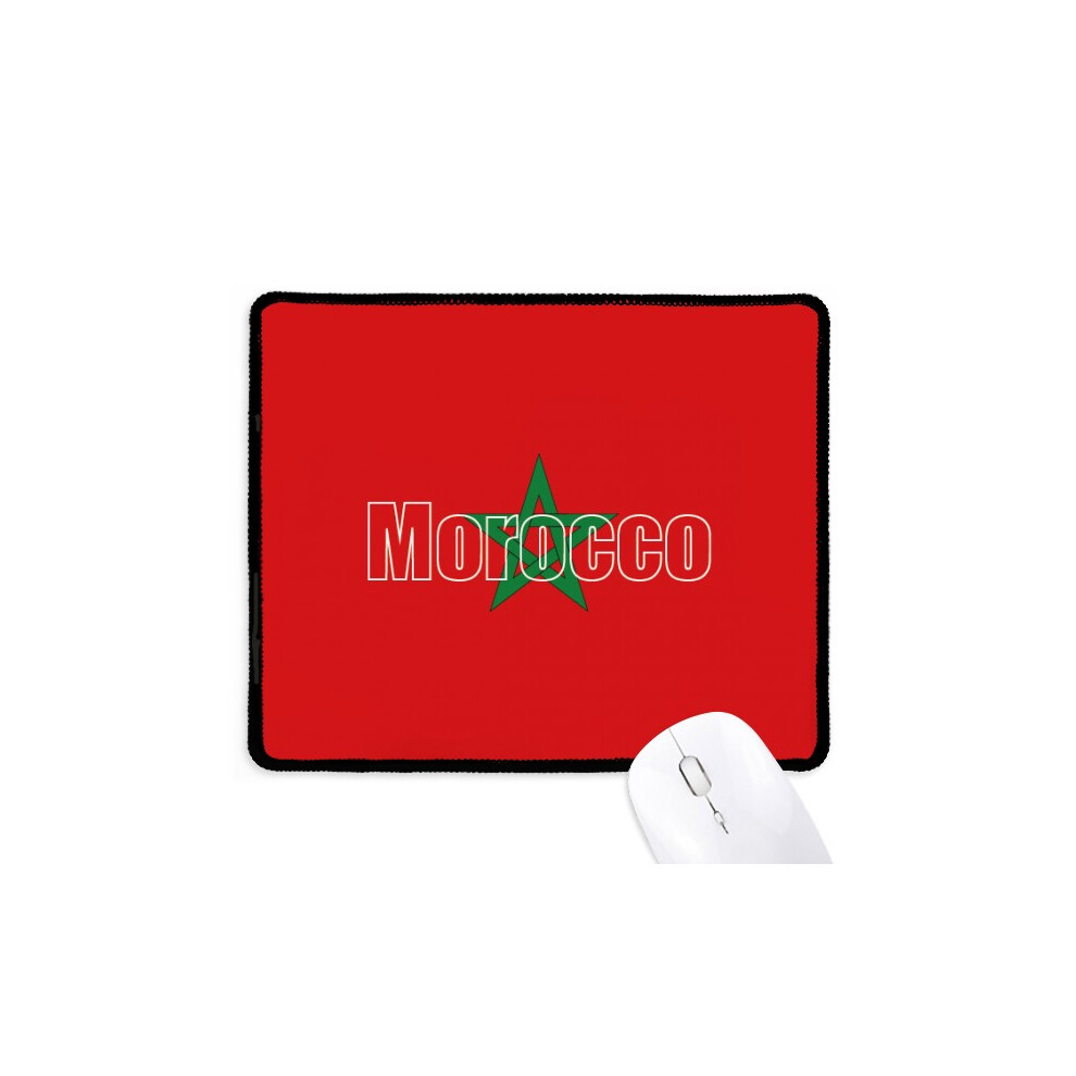 Morocco Country Flag Name Mousepad Stitched Edge Mat Rubber Gang Pad 697184825088