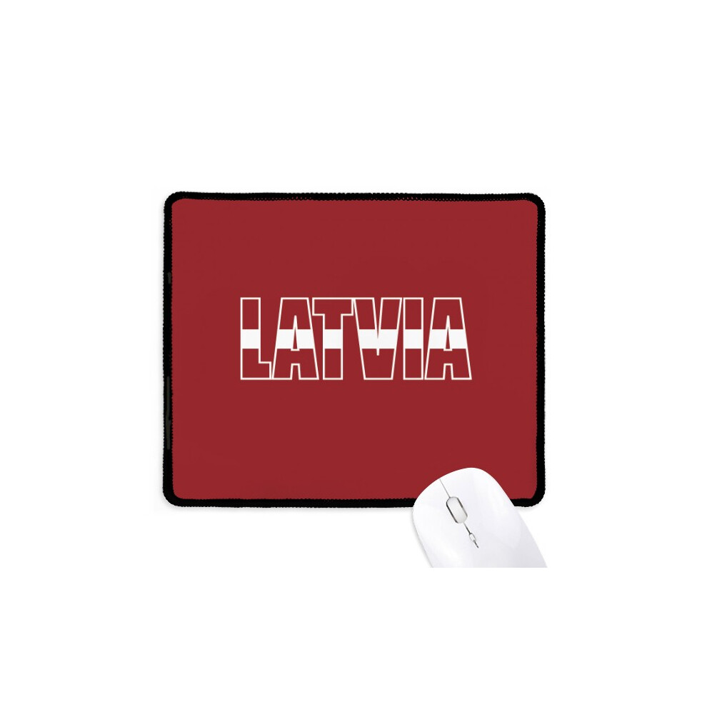 Latvia Country Flag Name Mousepad Stitched Edge Mat Rubber Gang Pad 697184825095