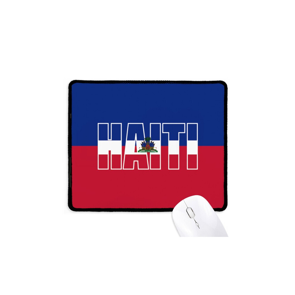 Haiti Country Flag Name Mousepad Stitched Edge Mat Rubber Gang Pad 697184825101