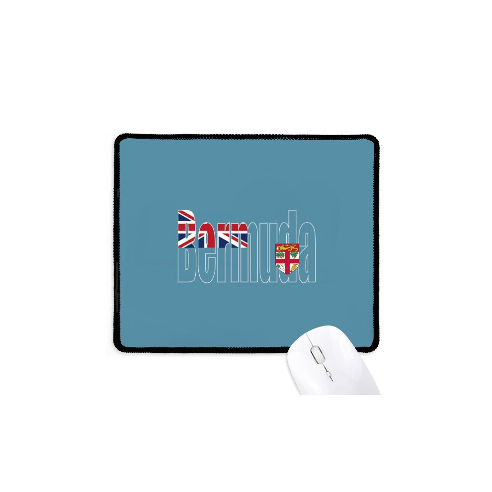 Bermuda Country Flag Name Mousepad Stitched Edge Mat Rubber Gang Pad 697184825118