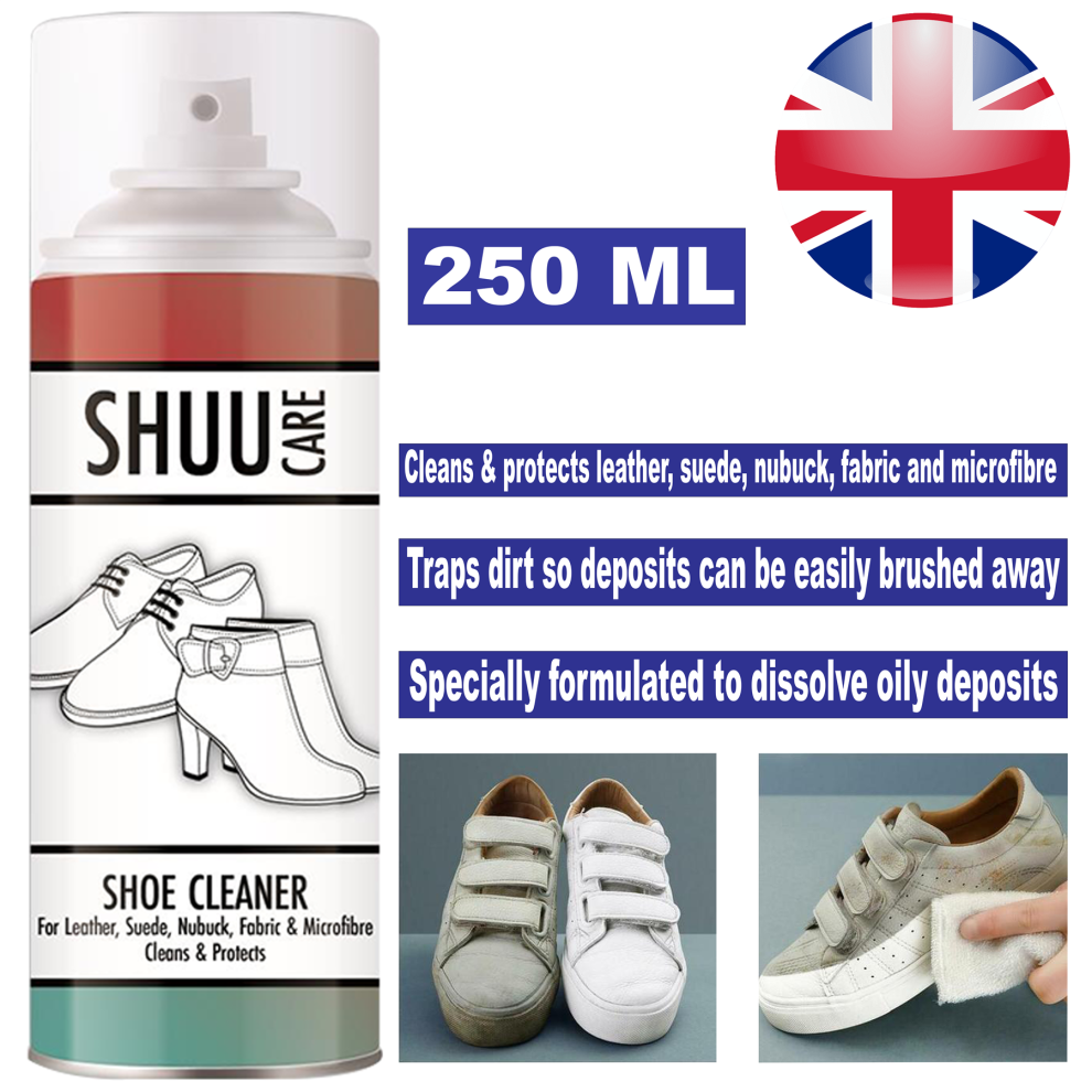 Shuu & Boot Cleaner Spray For Leather Fabric Suede Canvas Easy to Clean 250ml