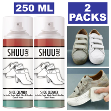 2x Shuu & Boot Cleaner Spray For Leather Fabric Suede Canvas Easy to Clean 250ml