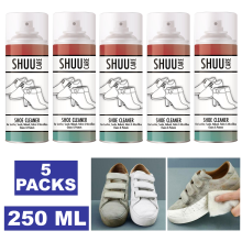 5x Shuu & Boot Cleaner Spray For Leather Fabric Suede Canvas Easy to Clean 250ml