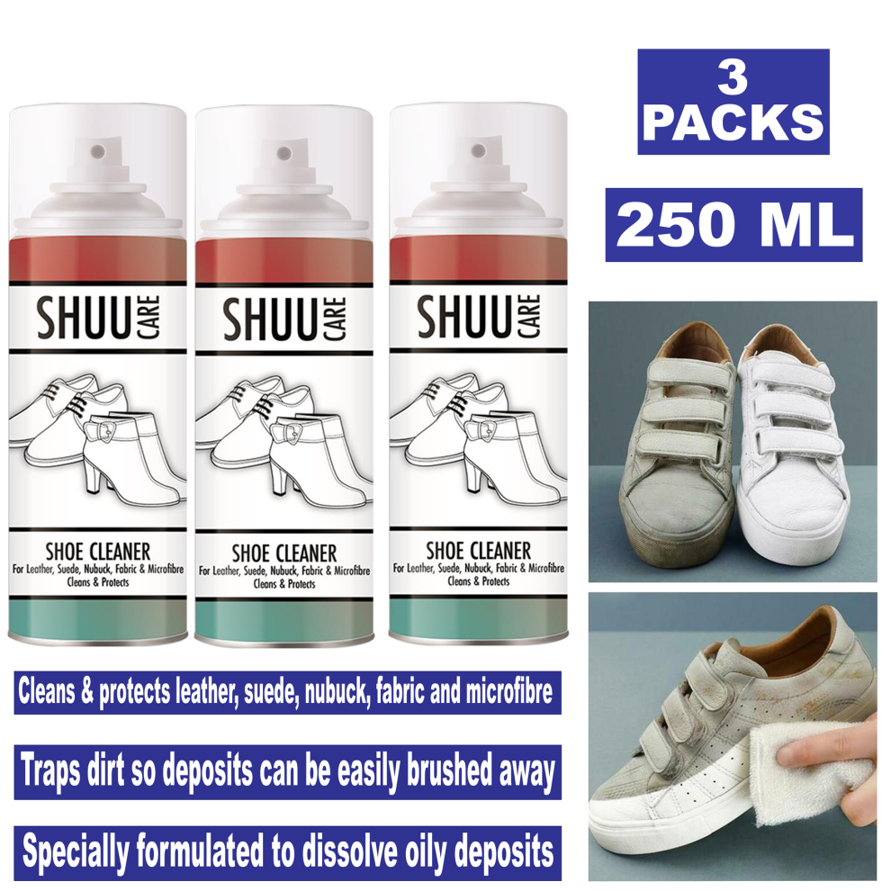 Rapide 3X Shuu & Boot Cleaner Spray For Leather Fabric Suede Canvas Easy To Clean 250Ml