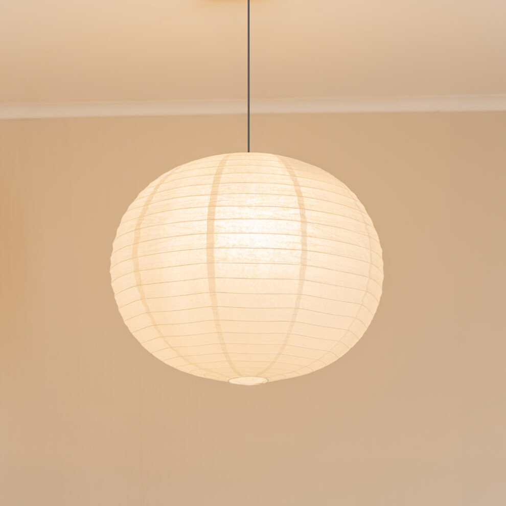 ValueLights Isla White Paper Globe Easy Fit Ceiling 60cm Lamp Shade