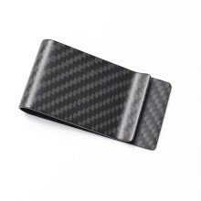 (Matte) Carbon Fiber Fashion Car Slim Card Holder Casual Minimalist Money Clip (Glossy)