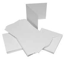 Craft UK W101 6 x 6 inch Hammered Card and Envelope pack of 50 - White