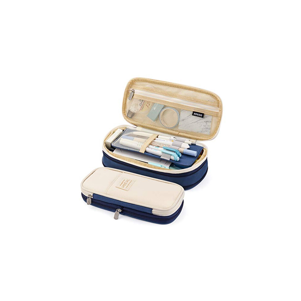 Photos - Pen EASTHILL Big Capacity cil  Case Office College School Large Storage High Capacity Bag Pouch Holder Box Organizer Navy