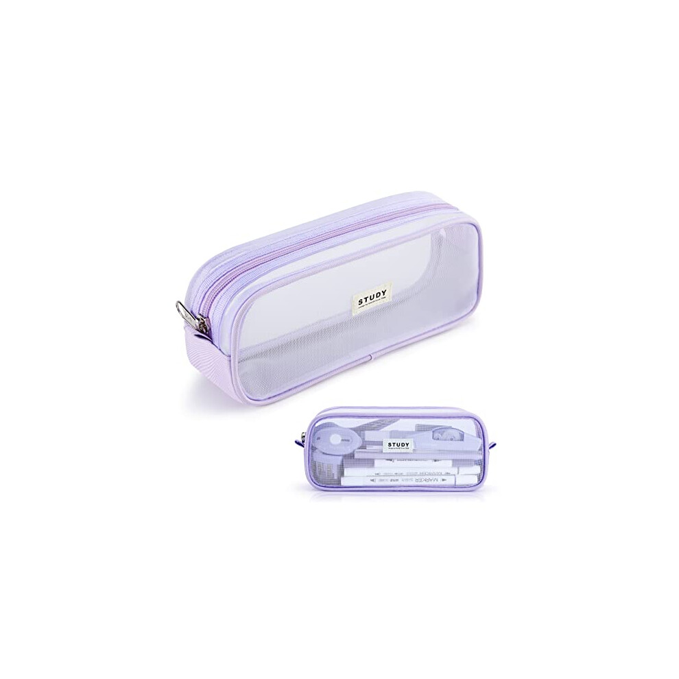 Kalidi Clear Pencil Case Large Pen Bag Stationery Pouch Cosmestic Make Up Bag For Student School College Office
