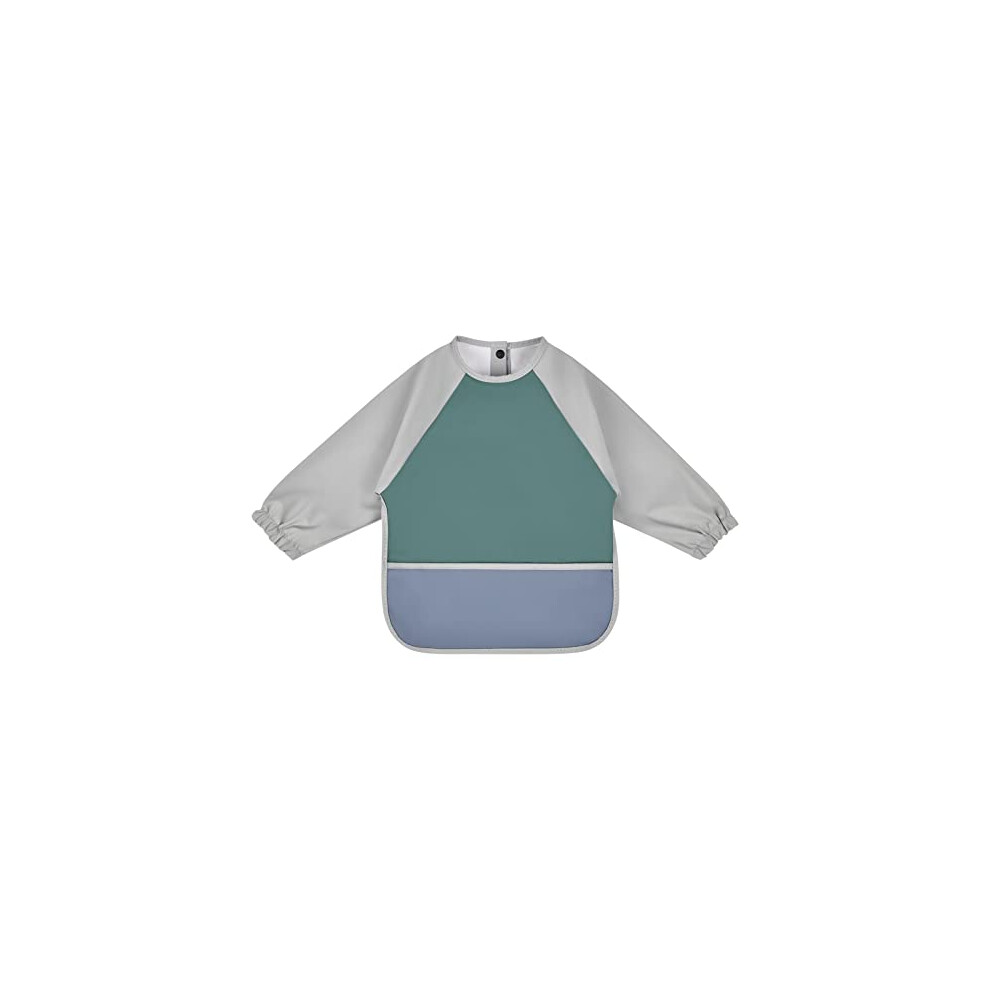 Baby Weaning Bibs, Pu Feeding Bibs With Long Sleeves, Waterproof Toddler Bibs Easy To Clean, Suitable For Babies From 6 Months To 12 Vicloon