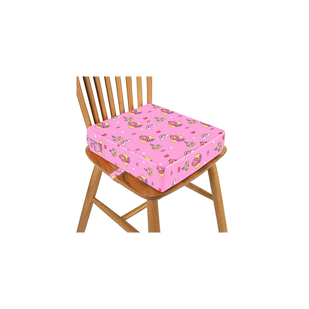 Mative Baby Booster Seat For Dining Table, Stronger Support Non-Slip Bottom Double Safe Straps Booster Seat Dining Chair, Portable Travel Increasing Cushion