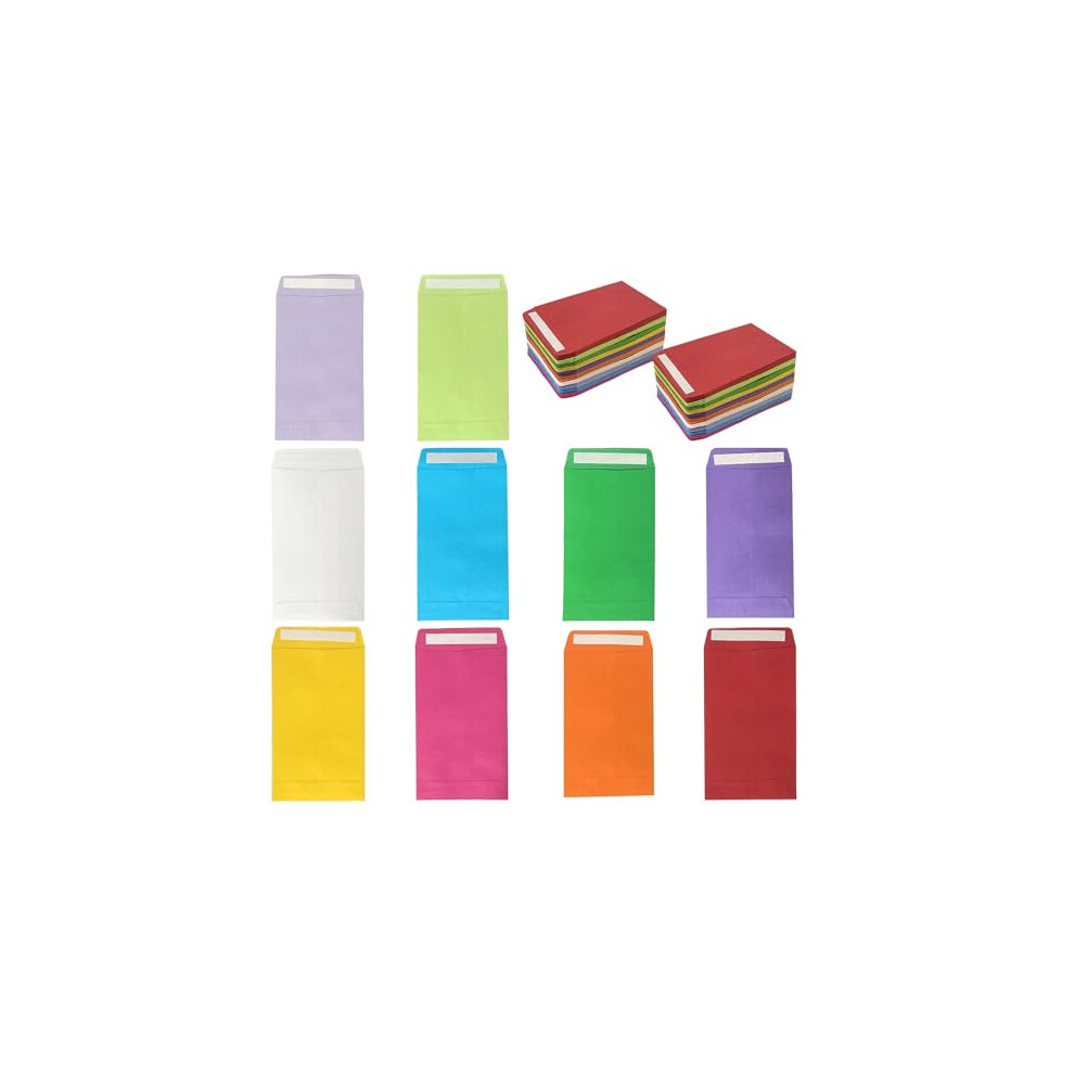 100Pcs Money Envelopes, Coloured Seed Envelopes Self-Adhesive Seed Packets Mini Envelopes Coin Envelopes for Wages, Seeds, Coins, Beads or