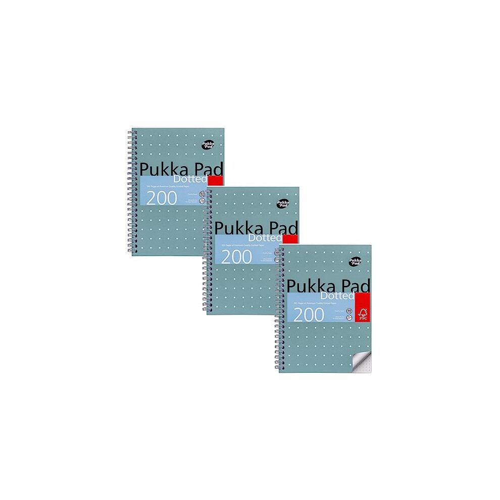 Photos - Notebook Pukka Pad , A5 Dotted Metallic Jotta Book for Graphing, Art, Bullet Journaling ? 3 Pack ? 21 x 14.8cm ? Wirebound  wi 