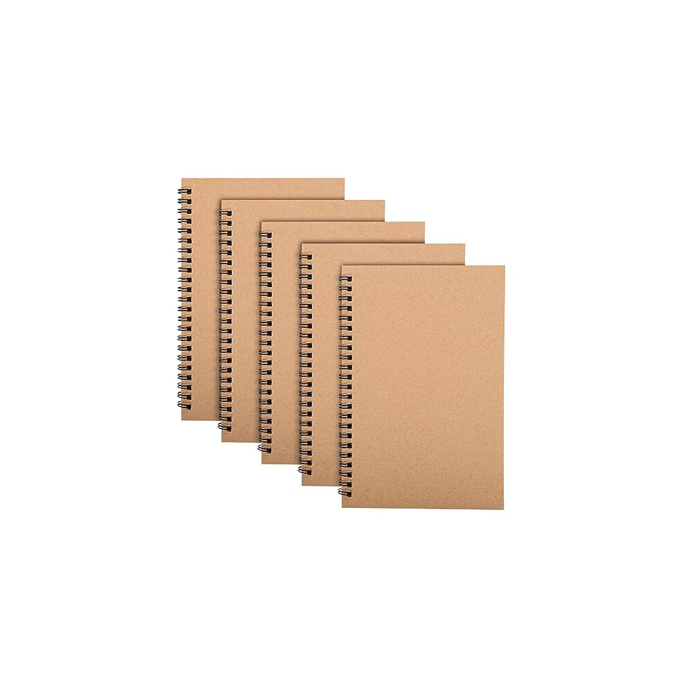 Photos - Notebook 5 Packs Spiral Notepad A5, 120 Pages/ 60 Sheets Kraft Cover Wirebound Bulk Journals, 8.3 * 5.5 inch Lined Notebook