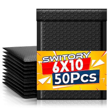 Switory Padded Envelopes A5 Bubble Mailers Packaging Bags 50pcs 6x10In Black Small Envelopes Bubble Envelopes A5 Envelopes Bubble Wrap Envelope Mailer