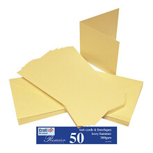 Craft UK W102 6 x 6 Inch Ivory Hammered Card and Envelope Pack of 50