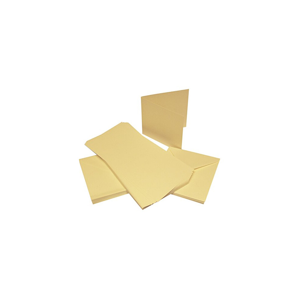 Craft Uk Ivory W104 6X6 Linen Card And Envelope Pack Of 50