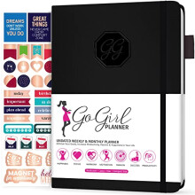 GoGirl Planner and Organizer for Women ? Compact Size Weekly Planner, Goals Journal & Agenda to Improve Time Management, Productivity & Live Happier.