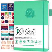 GoGirl Planner and Organizer for Women - Compact Size Weekly Planner, Goals Journal & Agenda to Improve Time Management, Productivity & Live Happier.