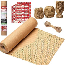 ecoTru UK Honeycomb Packing Paper 36cm x 20m, British Brand Bubble Wrap for Moving House Eco Alternative, Small Business Packaging for Shipping