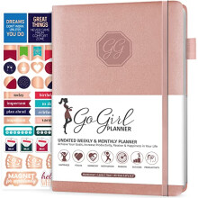 GoGirl Planner and Organizer for Women ? Compact Size Weekly Planner, Goals Journal & Agenda to Improve Time Management, Productivity & Live Happier.
