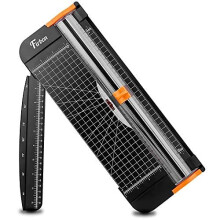Firbon A4 Paper Cutter 12 Inch Titanium Paper Trimmer Scrapbooking Tool with Automatic Security Safeguard and Side Ruler for Craft Paper, Coupon,