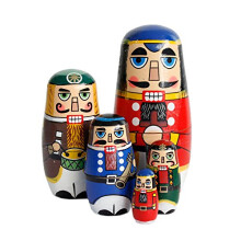 FunnyGoo Colourful Handmade Wooden Nesting Doll Russian Doll Kits Xmas Decoration (Nutcracker Soldier)