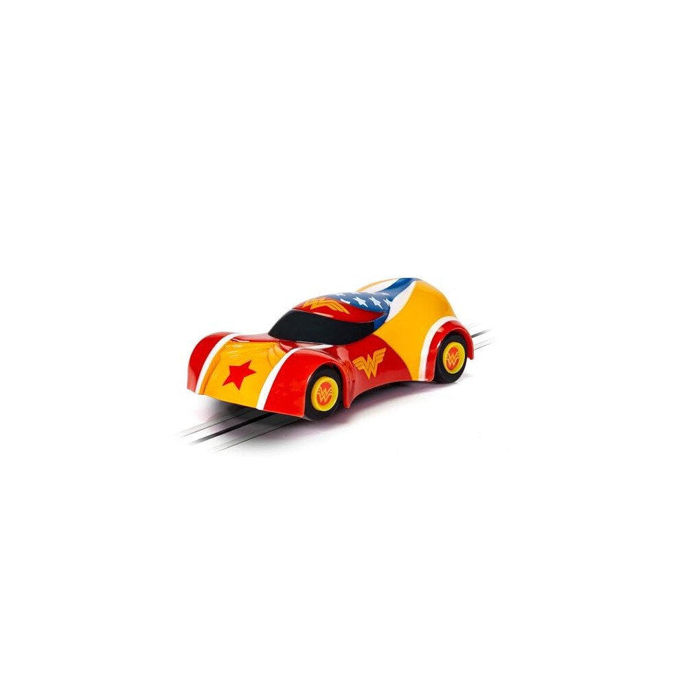 Micro Scalextric Cars - Justice League Wonder Woman - Toy Slot Car for use with Micro Scalextric Race Tracks or Set - Small Kids Gift Ideas for