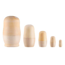 Tomaibaby 1 Set Unpainted Russian Nesting Dolls, Wooden DIY Matryoshka Dolls Handcraft Supplies for Sculpture Crafting Educational Teaching Toys Gifts