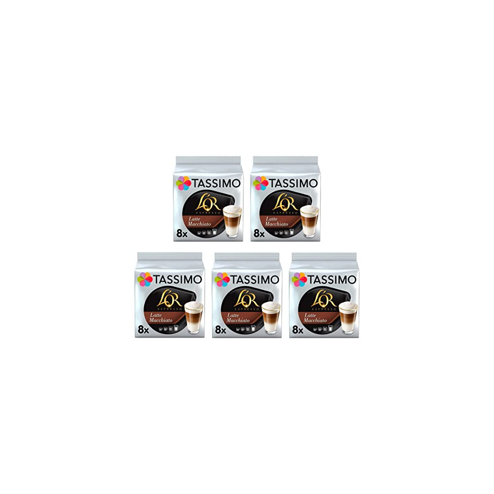 Tassimo L'OR Latte Macchiato Coffee Pods x8 (Pack of 5, Total 40 Drinks)