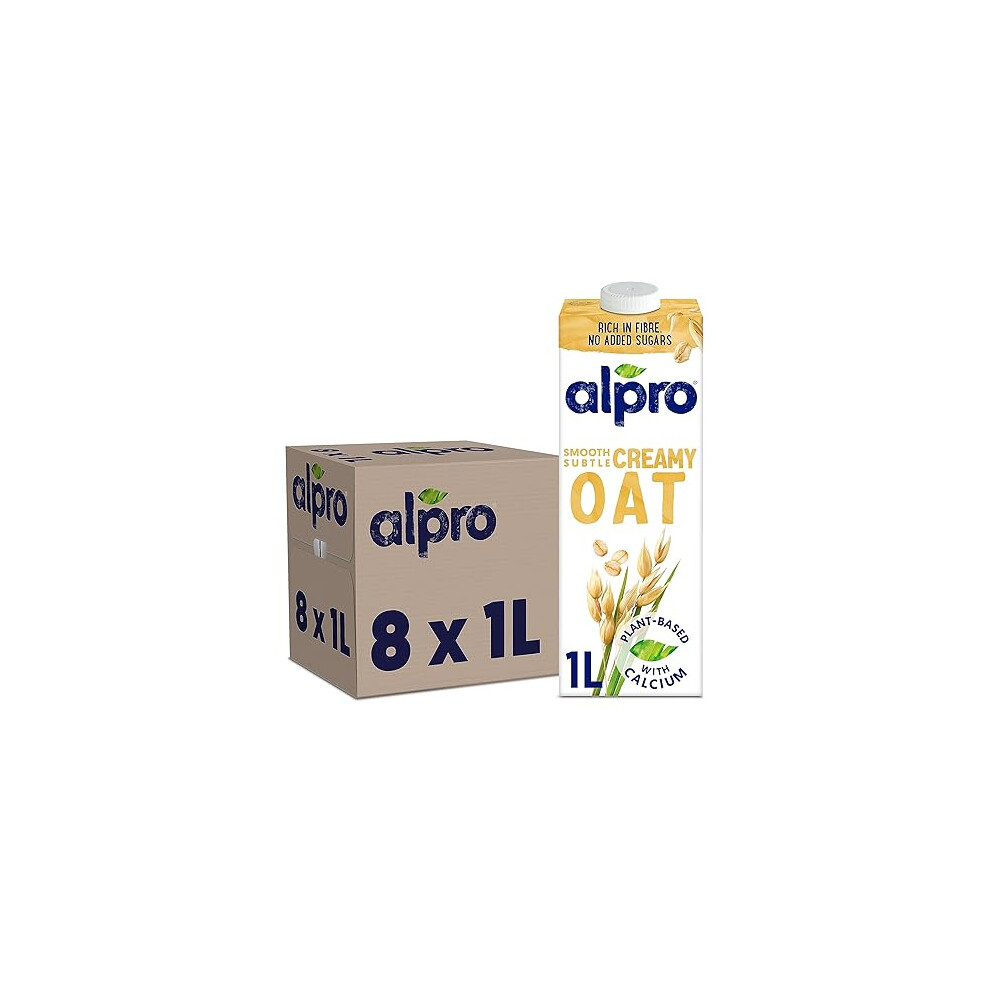 Alpro Oat Plant-Based Long Life Drink, Vegan & Dairy Free, 1L (Pack of 8)