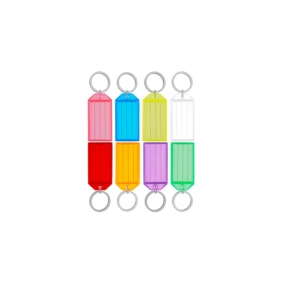 Uniclife 40 Pack Tough Plastic Key Tags With Split Ring Label Window, Assorted Colors 90566127