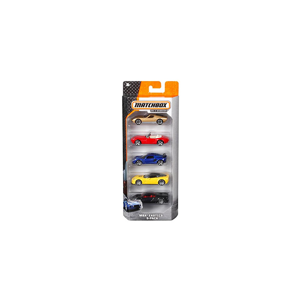 Matchbox 5-Pack of 1:64 Scale Vehicles, 5 Toy Car Collection of Real-World Replicas for Kids 3 Years Old & Up, C1817