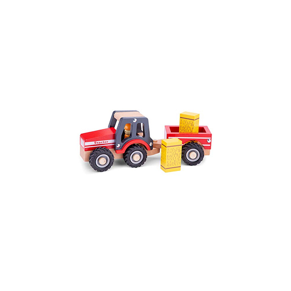 Photos - Other Toys New Classic Toys Wooden Tractor with Hay Stacks for Toddlers 18+ Months Educational Toys for Preschool Age Toddlers Boys Gir