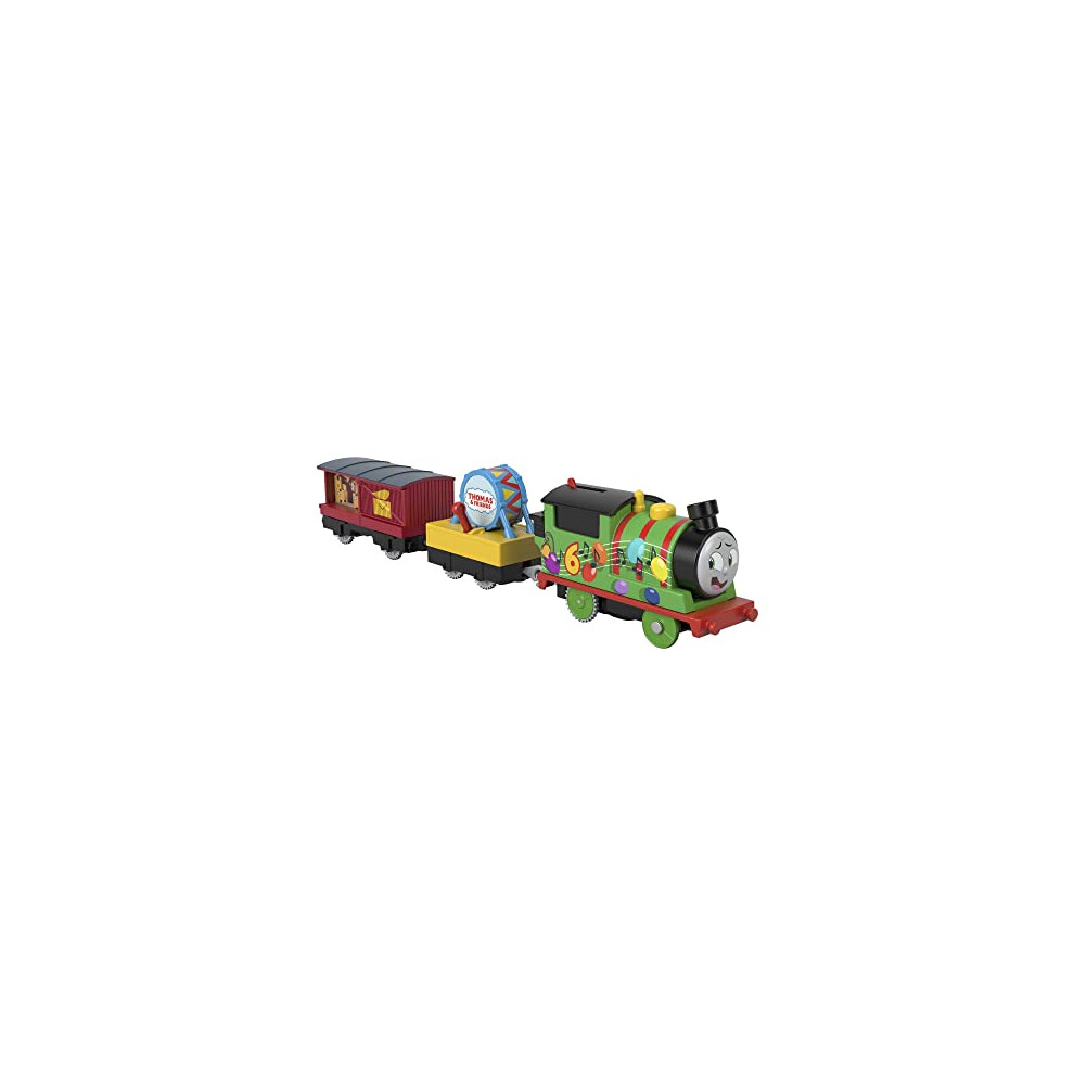 Thomas & Friends Motorized Toy Party Train Percy Battery-Powered Engine for Preschool Kids Ages 3+ Years, HDY72