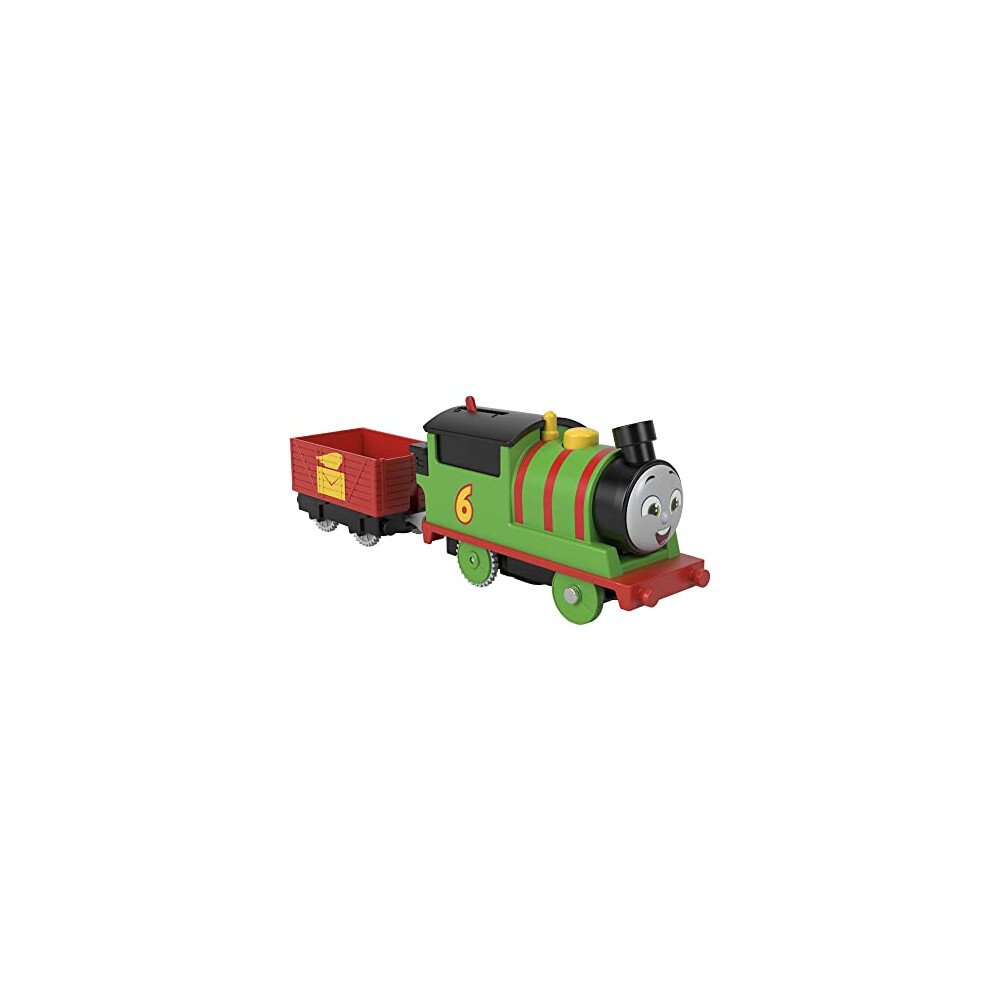 Thomas & Friends Motorized Toy Train Percy Battery-Powered Engine with Tender for Preschool Pretend Play Ages 3+ Years, HDY60