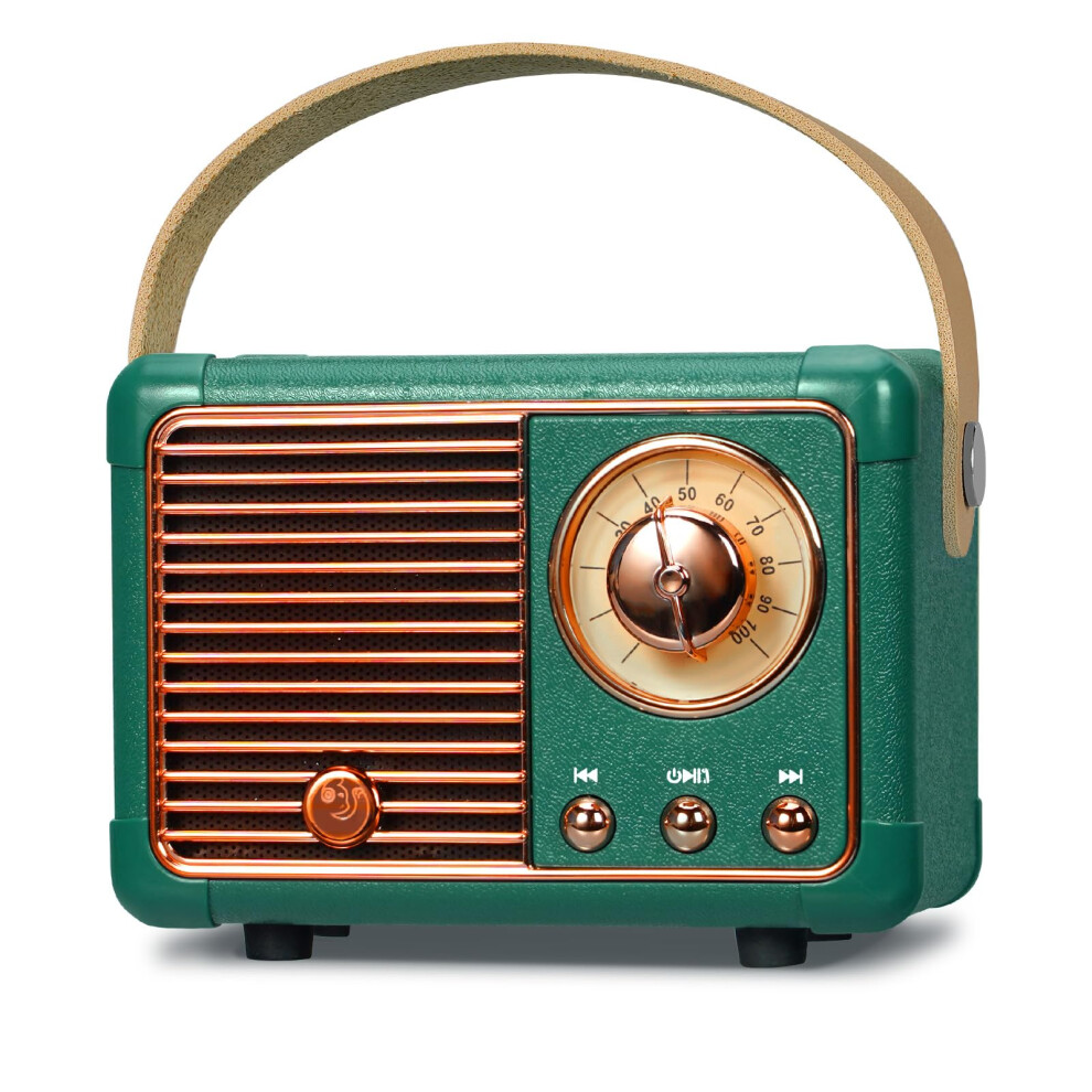 Chronus Mini Bluetooth Speaker With Fm Radio, Retro Radio Bluetooth Speaker Rechargeable, Bluetooth 5.0/Superior Good Sound, Supports 6976918040947