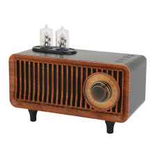 Alto-falante Bluetooth retrô, decoração vintage, estilo antigo com rádio para cozinha, quarto, festa ou escritório (preto)