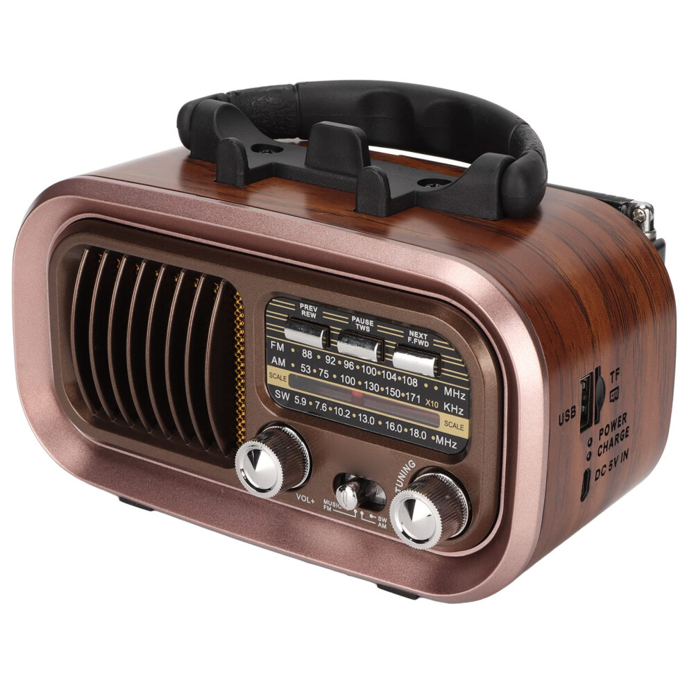 Photos - Radio / Clock Chronus Portable Vintage Radio Speaker, 3 Bands Multifunctional AM FM Radio, MP3 WAV Player, Portable Design for Indoor and