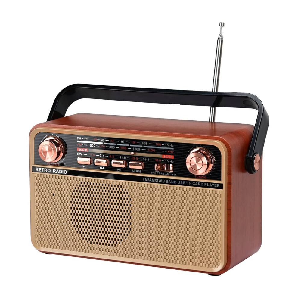 Photos - Radio / Clock Chronus Portable Bluetooth FM AM SW Stereo Radio, Support USB Disk, USB/TF Card, AUX Jack - Music Playing with Rechargeable