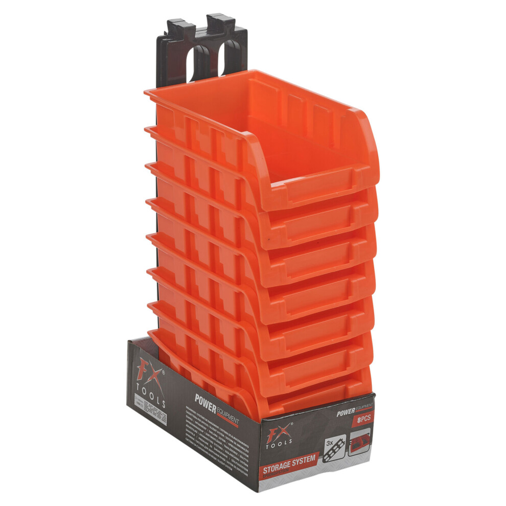 B&Q - Urbnliving 16Cm Depth 8 Pcs Stackable Tool Storage Bins Workshop Garage Modular Organizer - Image 2